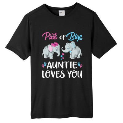 Pink Or Blue Auntie Loves You Elephants Gender Reveal Family Tall Fusion ChromaSoft Performance T-Shirt