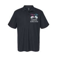 Pink Or Blue Auntie Loves You Elephants Gender Reveal Family Softstyle Adult Sport Polo