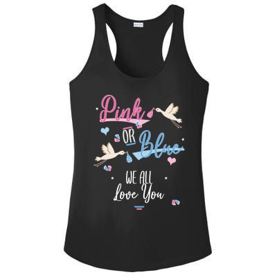 Pink Or Blue We All Love You Gender Reveal Party Great Gift Ladies PosiCharge Competitor Racerback Tank