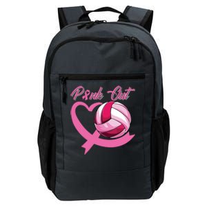 Pink Out Breast Cancer Pink Ribbon Heart Volleyball Ball Daily Commute Backpack