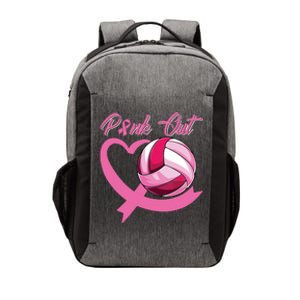 Pink Out Breast Cancer Pink Ribbon Heart Volleyball Ball Vector Backpack