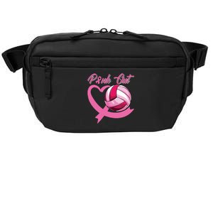 Pink Out Breast Cancer Pink Ribbon Heart Volleyball Ball Crossbody Pack