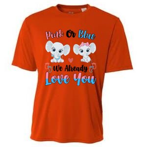 Pink Or Blue We Always Love You Funny Elephant Gender Reveal Gift Cooling Performance Crew T-Shirt