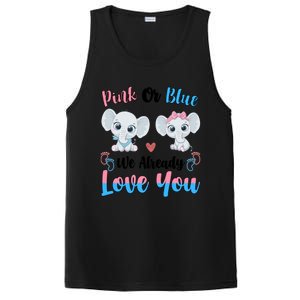 Pink Or Blue We Always Love You Funny Elephant Gender Reveal Gift PosiCharge Competitor Tank