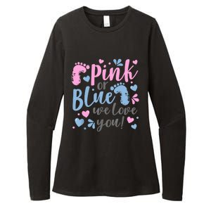 Pink Or Blue We Love You Gender Reveal Baby Shower Gift Womens CVC Long Sleeve Shirt