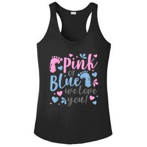 Pink Or Blue We Love You Gender Reveal Baby Shower Gift Ladies PosiCharge Competitor Racerback Tank