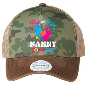 Pink Or Blue Nanny Loves You Baby Gender Reveal Legacy Tie Dye Trucker Hat