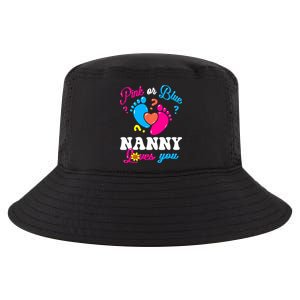 Pink Or Blue Nanny Loves You Baby Gender Reveal Cool Comfort Performance Bucket Hat