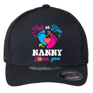 Pink Or Blue Nanny Loves You Baby Gender Reveal Flexfit Unipanel Trucker Cap