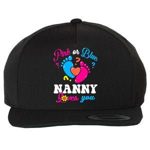 Pink Or Blue Nanny Loves You Baby Gender Reveal Wool Snapback Cap