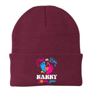 Pink Or Blue Nanny Loves You Baby Gender Reveal Knit Cap Winter Beanie