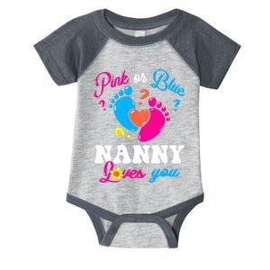 Pink Or Blue Nanny Loves You Baby Gender Reveal Infant Baby Jersey Bodysuit