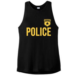 Police Officer Badge Police Uniform Officer Costume Ladies PosiCharge Tri-Blend Wicking Tank