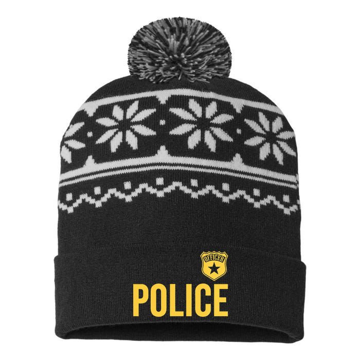 Police Officer Badge Police Uniform Officer Costume USA-Made Snowflake Beanie