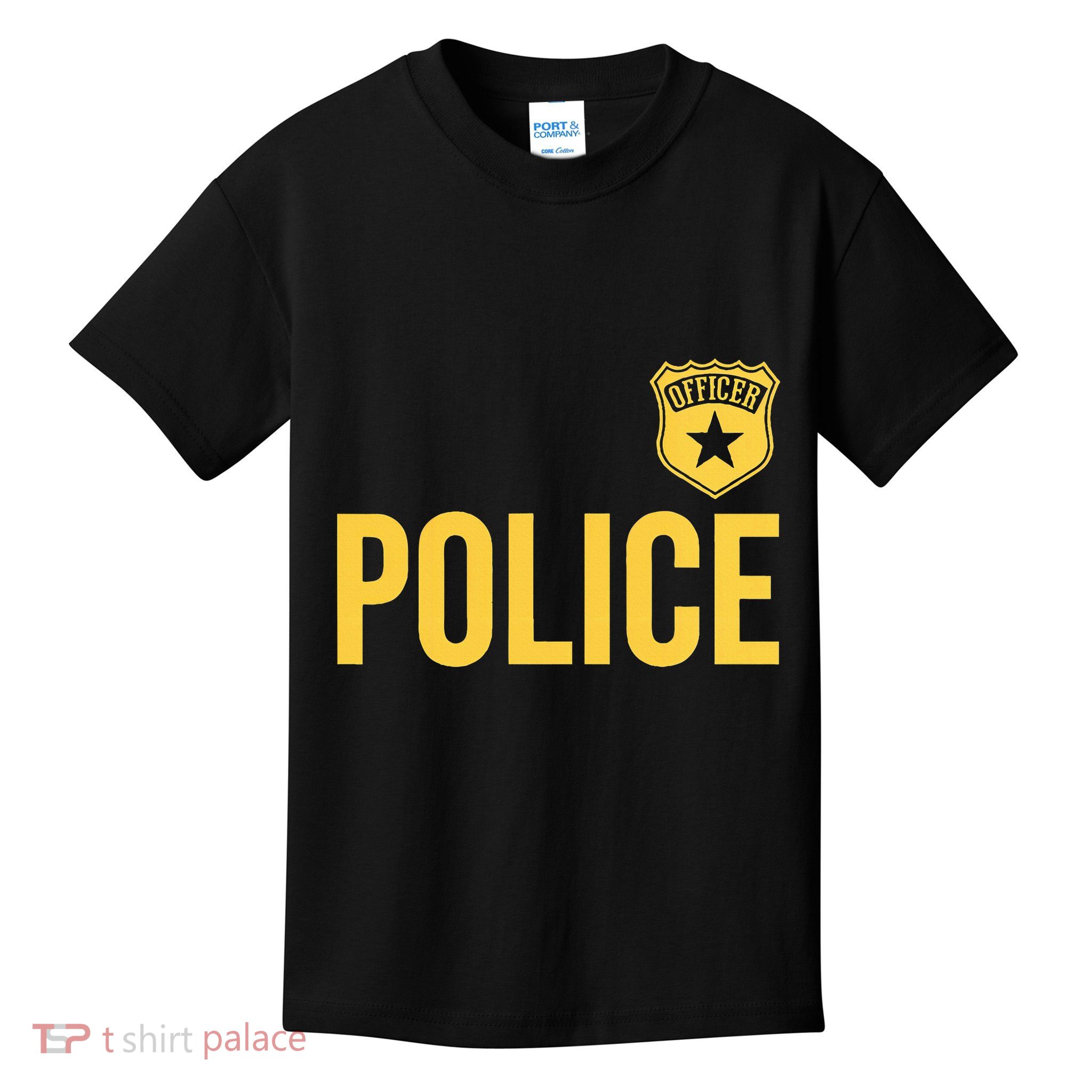 Police Officer Badge Police Uniform Officer Costume Kids T-Shirt