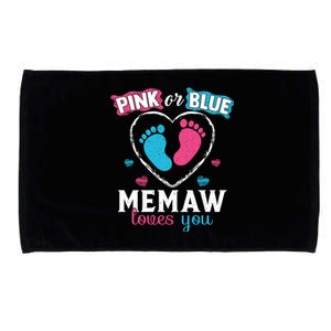 Pink Or Blue Memaw Loves You Gender Reveal Memaw Gift Microfiber Hand Towel