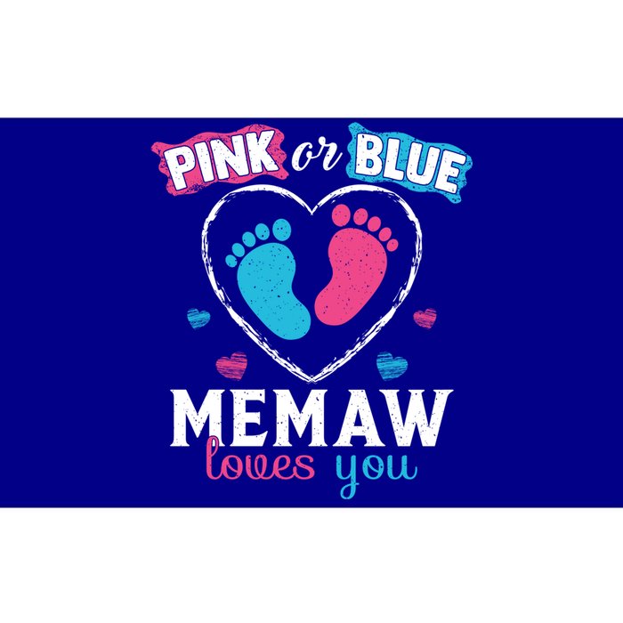 Pink Or Blue Memaw Loves You Gender Reveal Memaw Gift Bumper Sticker