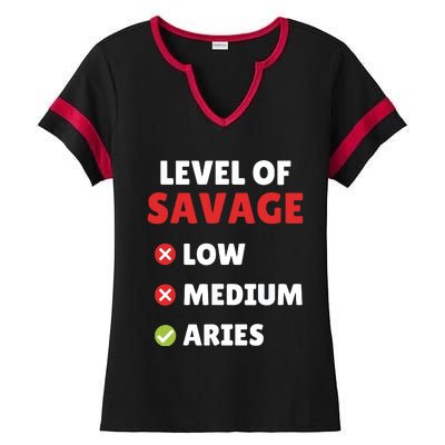 Proud Of Being Aries Zodiac Birthday Bday Celebrants Ladies Halftime Notch Neck Tee