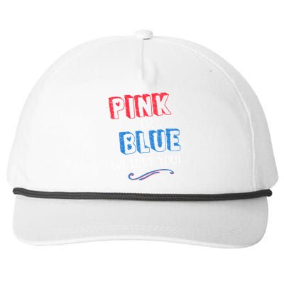 Pink Or Blue We Love You Gender Reveal Announcet Matching Cute Gift Snapback Five-Panel Rope Hat