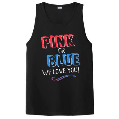 Pink Or Blue We Love You Gender Reveal Announcet Matching Cute Gift PosiCharge Competitor Tank