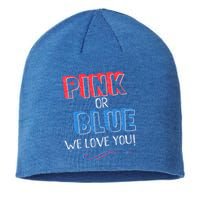 Pink Or Blue We Love You Gender Reveal Announcet Matching Cute Gift Sustainable Beanie