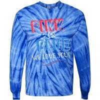 Pink Or Blue We Love You Gender Reveal Announcet Matching Cute Gift Tie-Dye Long Sleeve Shirt