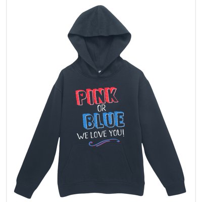 Pink Or Blue We Love You Gender Reveal Announcet Matching Cute Gift Urban Pullover Hoodie