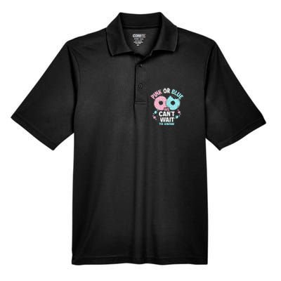 Pink Or Blue We Cant Wait To Know Donut Gender Reveal Men's Origin Performance Pique Polo