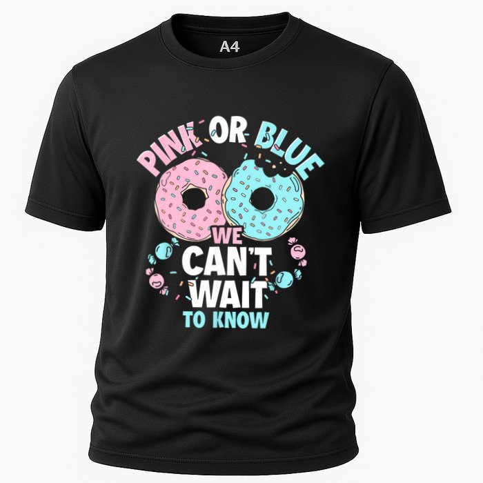 Pink Or Blue We Cant Wait To Know Donut Gender Reveal Cooling Performance Crew T-Shirt