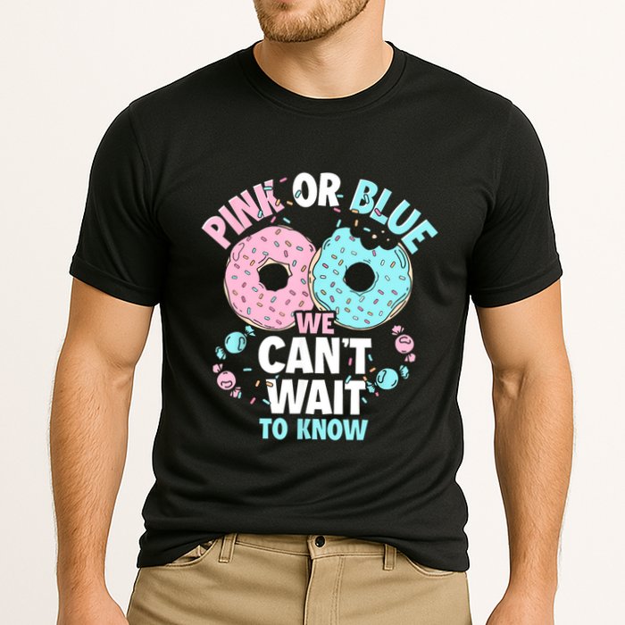 Pink Or Blue We Cant Wait To Know Donut Gender Reveal Cooling Performance Crew T-Shirt