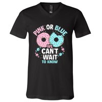 Pink Or Blue We Cant Wait To Know Donut Gender Reveal V-Neck T-Shirt