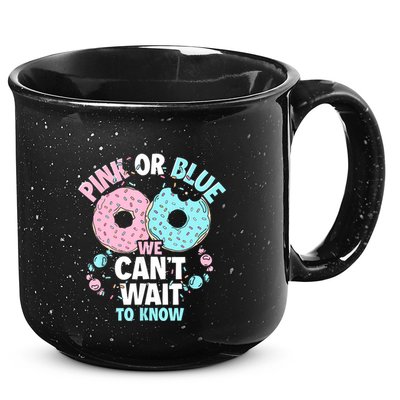 Pink Or Blue We Cant Wait To Know Donut Gender Reveal 15oz Campfire Ceramic Mug