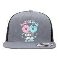 Pink Or Blue We Cant Wait To Know Donut Gender Reveal Flat Bill Trucker Hat