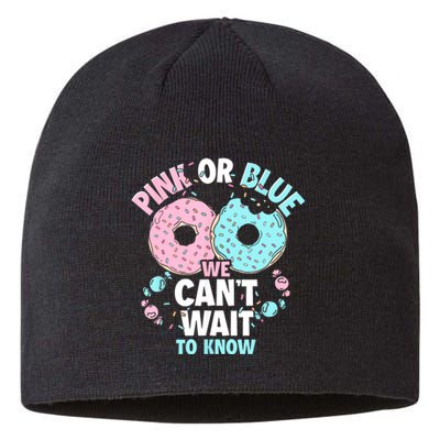 Pink Or Blue We Cant Wait To Know Donut Gender Reveal Sustainable Beanie