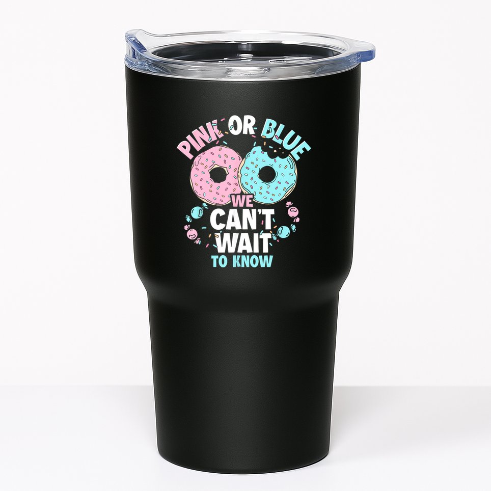 Pink Or Blue We Cant Wait To Know Donut Gender Reveal Tumbler