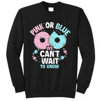 Pink Or Blue We Cant Wait To Know Donut Gender Reveal Tall Sweatshirt