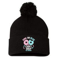 Pink Or Blue We Cant Wait To Know Donut Gender Reveal Pom Pom 12in Knit Beanie