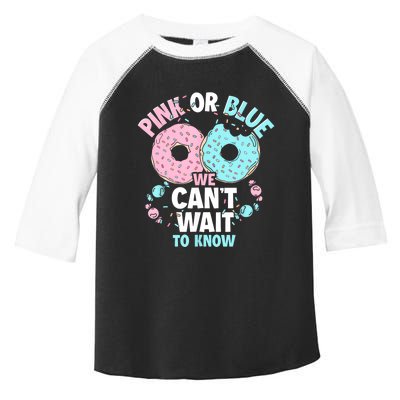 Pink Or Blue We Cant Wait To Know Donut Gender Reveal Toddler Fine Jersey T-Shirt