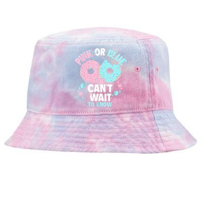 Pink Or Blue We Cant Wait To Know Donut Gender Reveal Tie-Dyed Bucket Hat