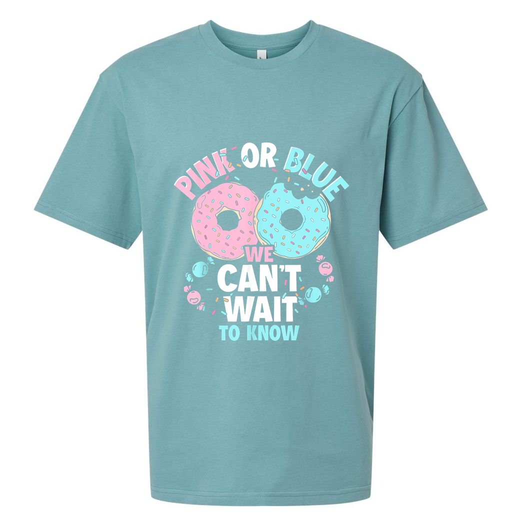 Pink Or Blue We Cant Wait To Know Donut Gender Reveal Sueded Cloud Jersey T-Shirt