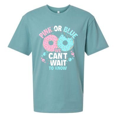 Pink Or Blue We Cant Wait To Know Donut Gender Reveal Sueded Cloud Jersey T-Shirt