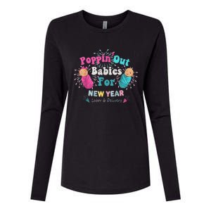 Poppin Out Babies For The New Year Labor & Delivery 2025 Womens Cotton Relaxed Long Sleeve T-Shirt