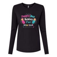 Poppin Out Babies For The New Year Labor & Delivery 2025 Womens Cotton Relaxed Long Sleeve T-Shirt