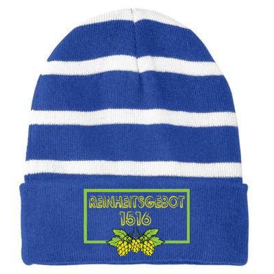 Purity Offer Beer Brewer Malt Hops Yeast Water Meaningful Gift Striped Beanie with Solid Band