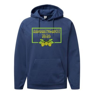 Purity Offer Beer Brewer Malt Hops Yeast Water Meaningful Gift Performance Fleece Hoodie