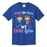 Pink Or Blue We Love You Gender Reveal Announcet Gift Kids T-Shirt