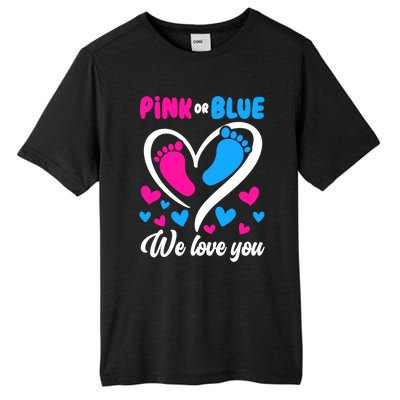 Pink Or Blue We Love You Gender Reveal Gift Tall Fusion ChromaSoft Performance T-Shirt