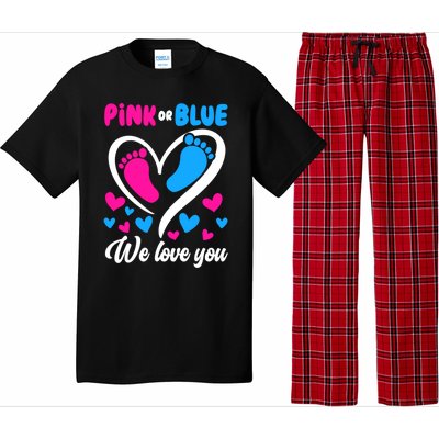 Pink Or Blue We Love You Gender Reveal Gift Pajama Set