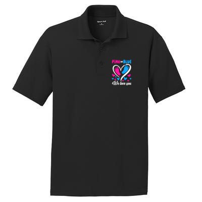 Pink Or Blue We Love You Gender Reveal Gift PosiCharge RacerMesh Polo