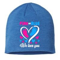 Pink Or Blue We Love You Gender Reveal Gift Sustainable Beanie